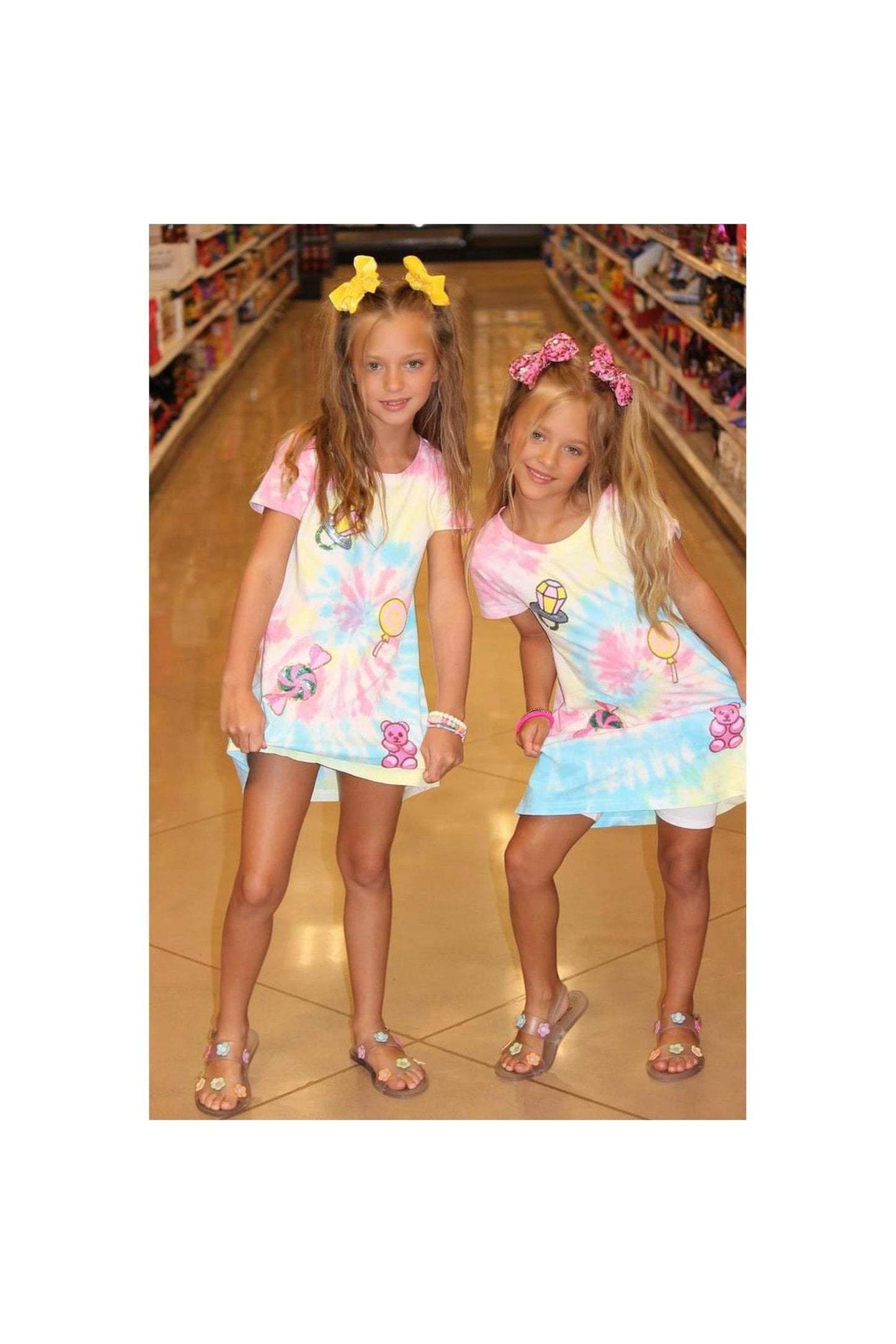 Candyland Sequin Patch Tie-Dye Dress