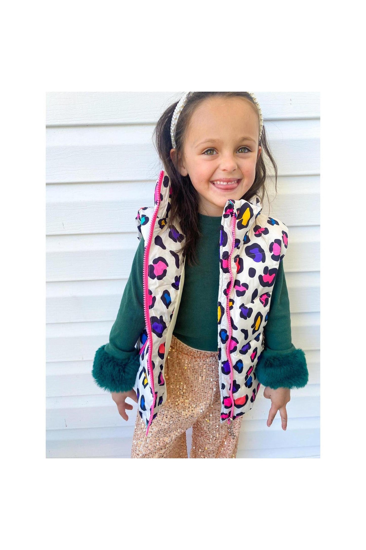Leopard Print Bubble Vest