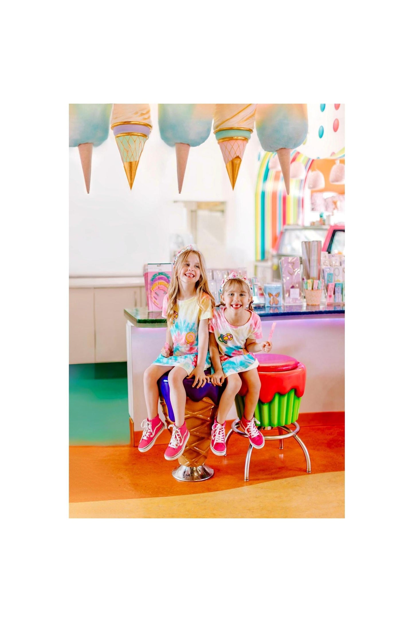 Candyland Sequin Patch Tie-Dye Dress
