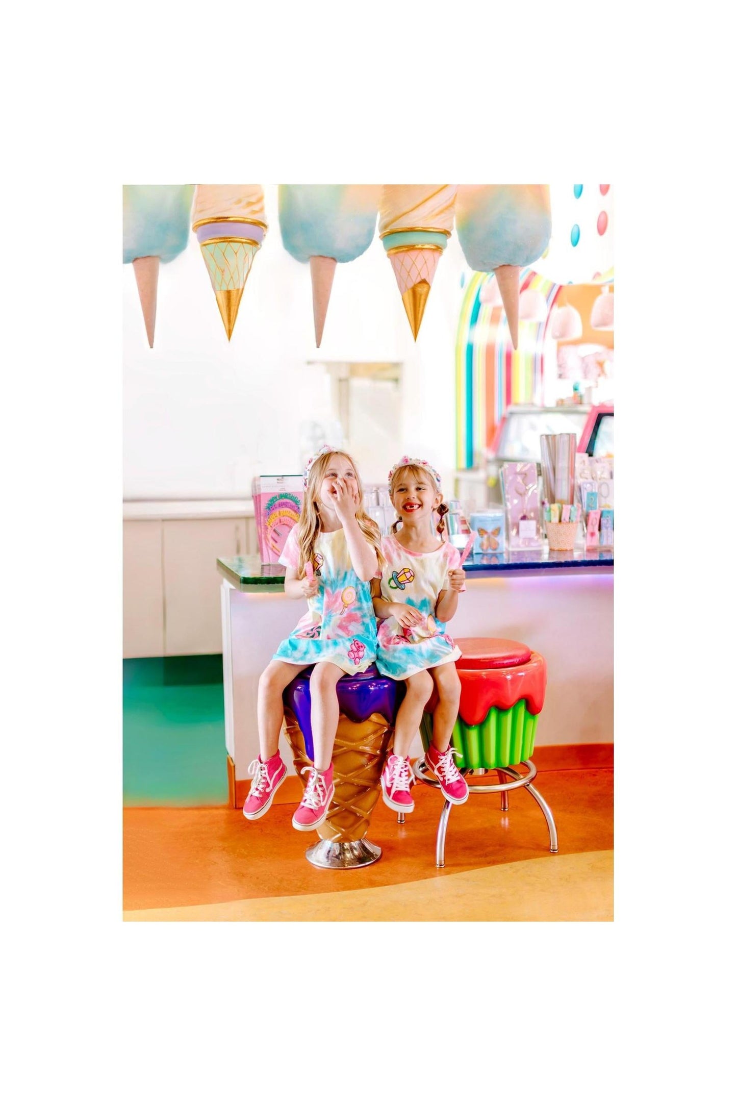 Candyland Sequin Patch Tie-Dye Dress