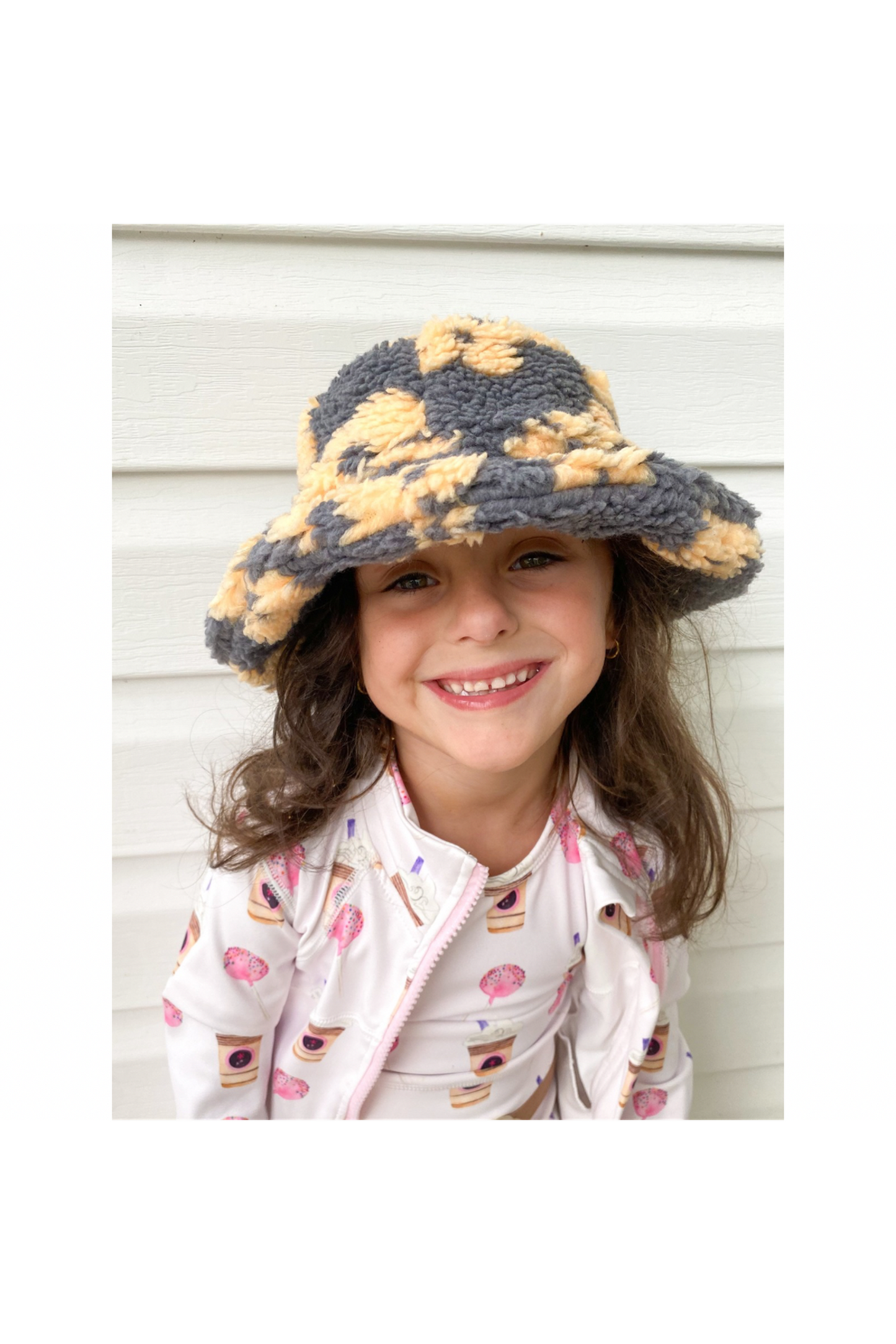 Toddler Sherpa Flower Bucket Hat