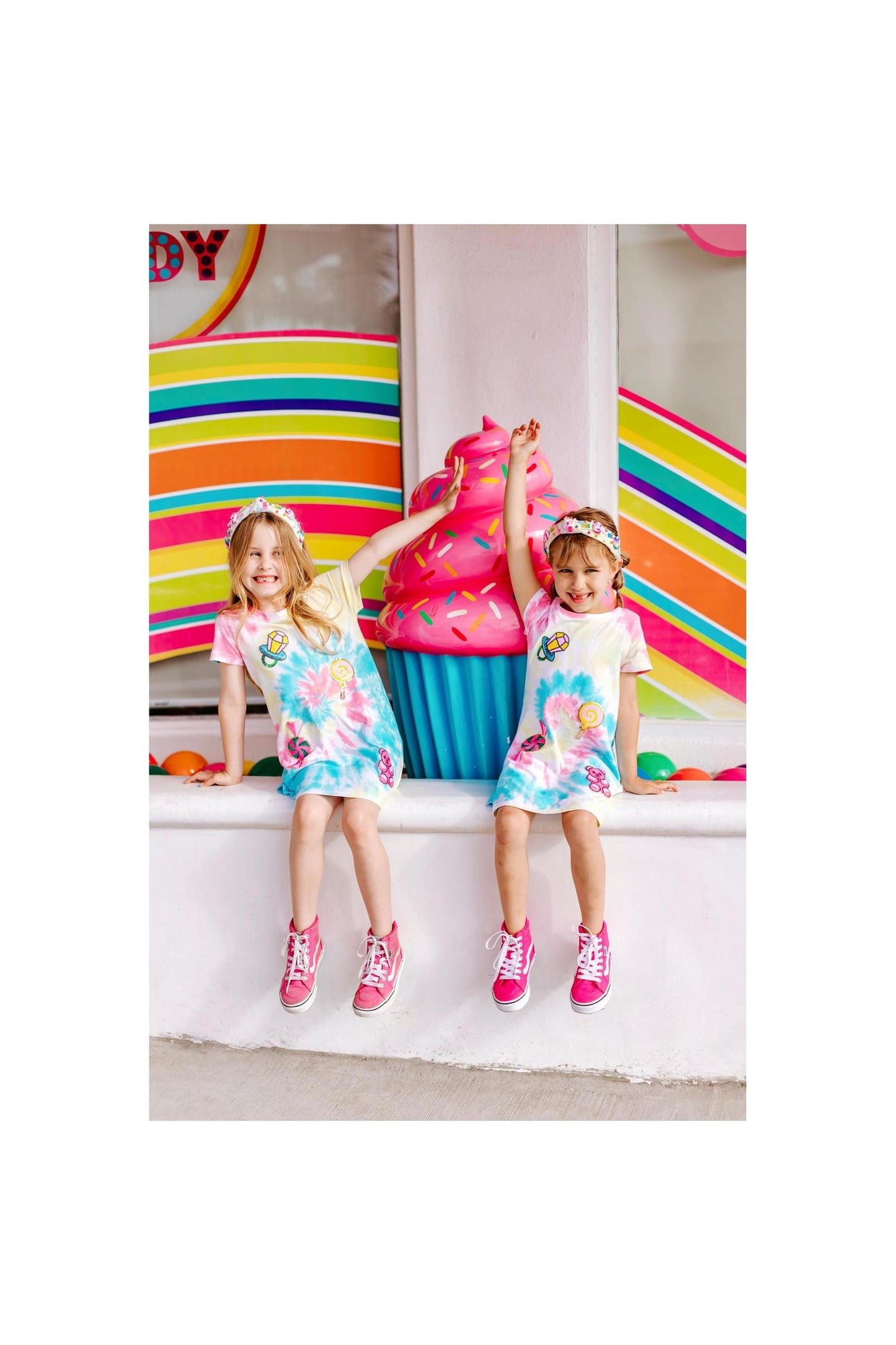Candyland Sequin Patch Tie-Dye Dress