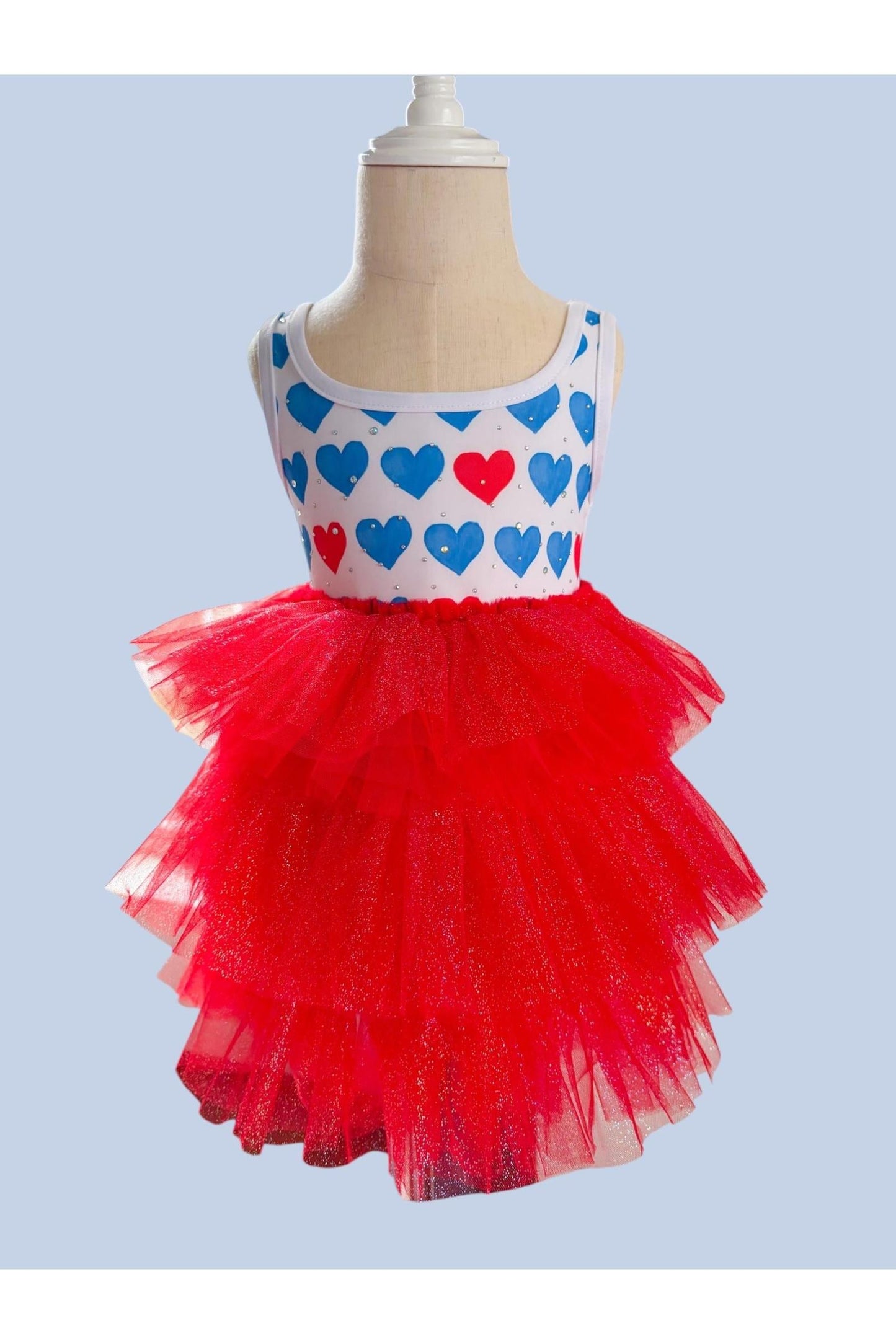 Sparkly Red, White & Blue Tulle Dress