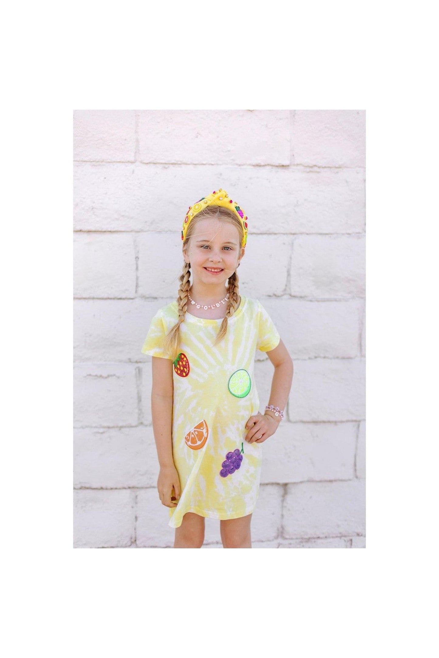 Tie Dye Patched Fruit Dress