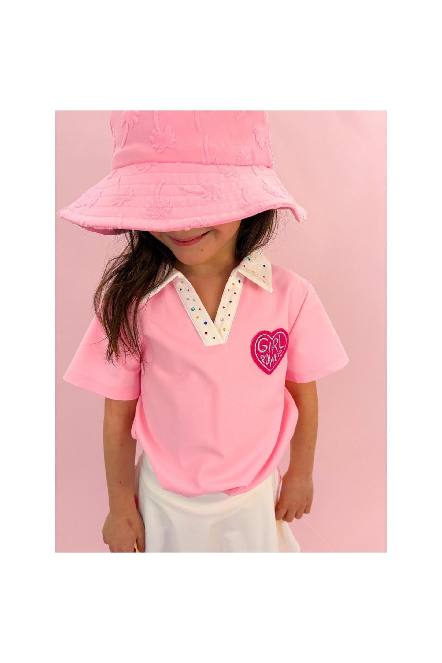 Pink Palm Print Bucket Hat