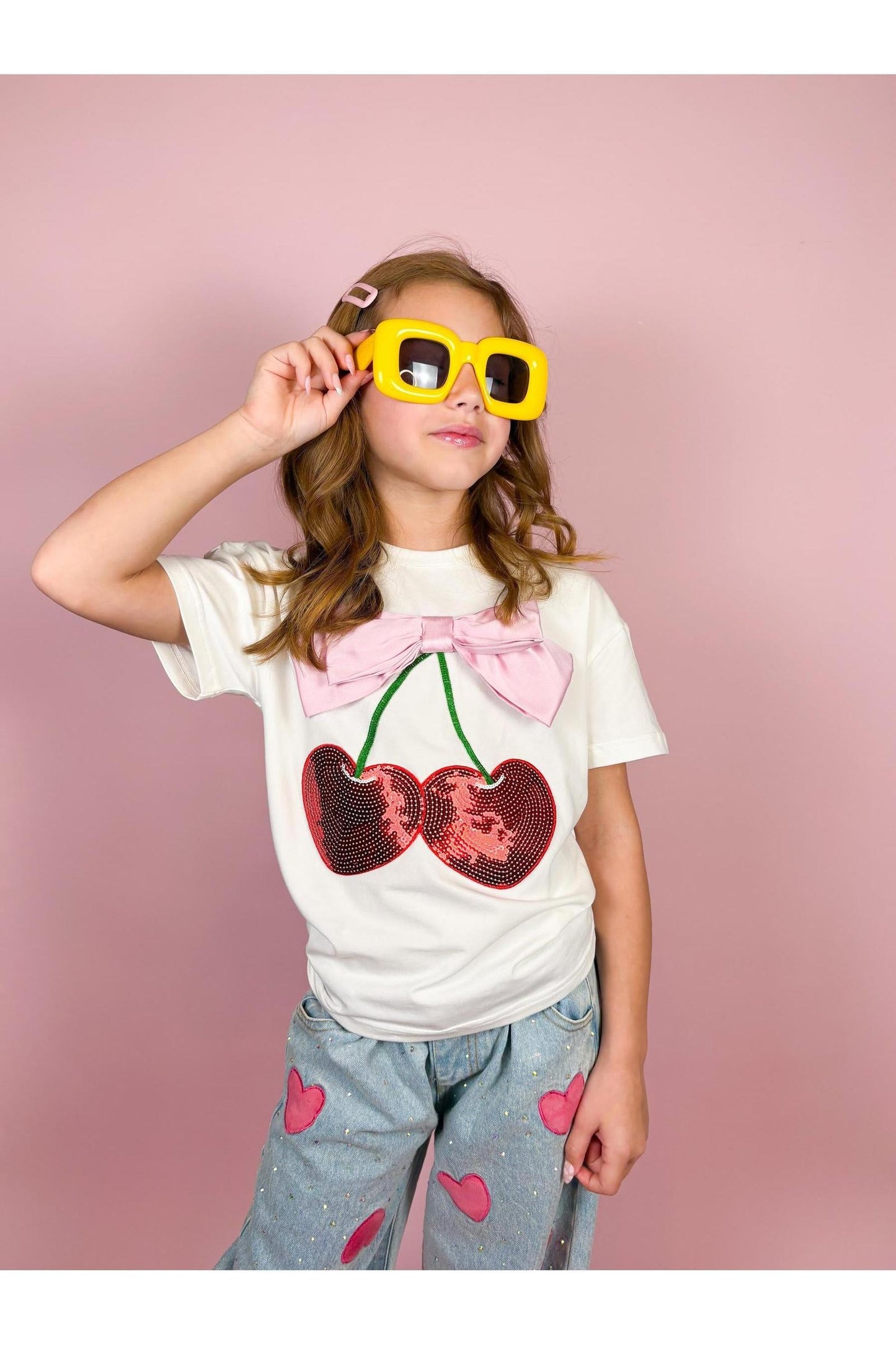 Cherry and Bow Patched Top