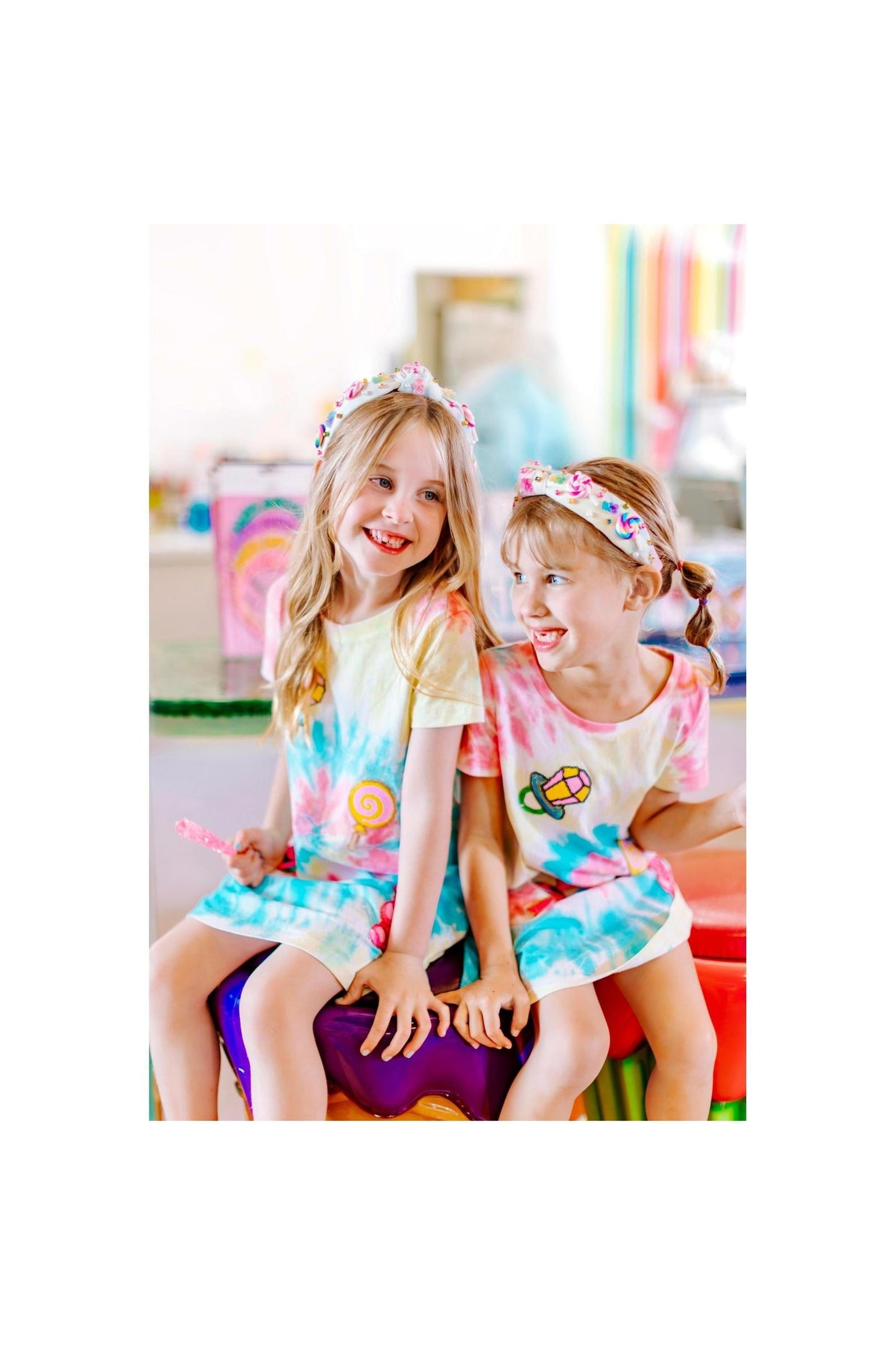 Candyland Sequin Patch Tie-Dye Dress