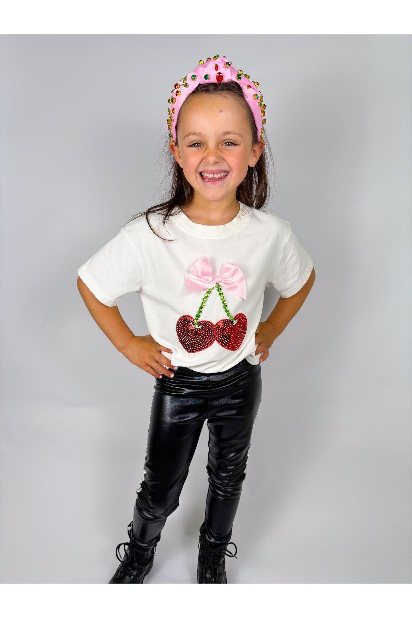 Cherry and Bow Gem Top