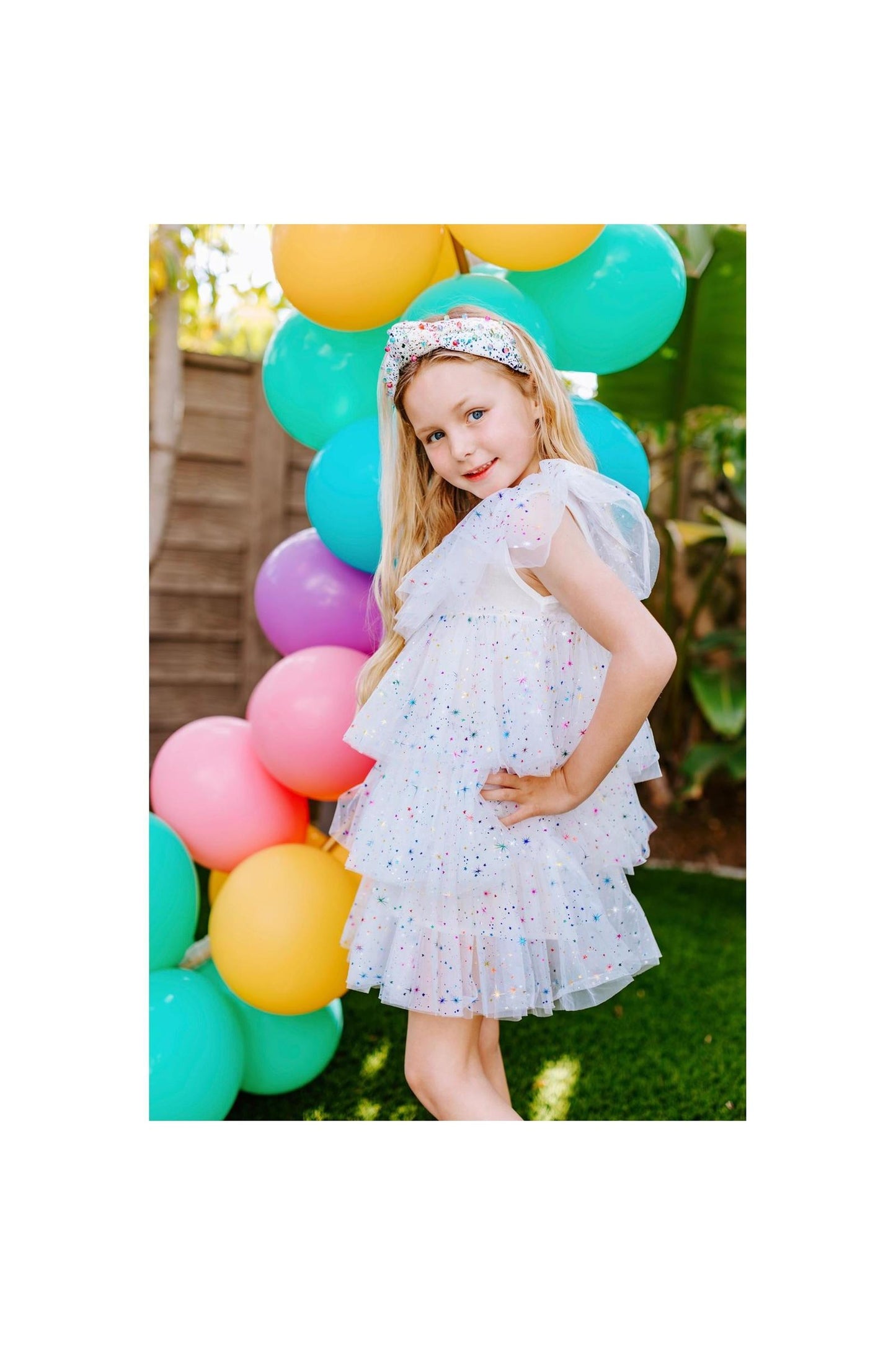 White Sparkler Foil Cake Dress