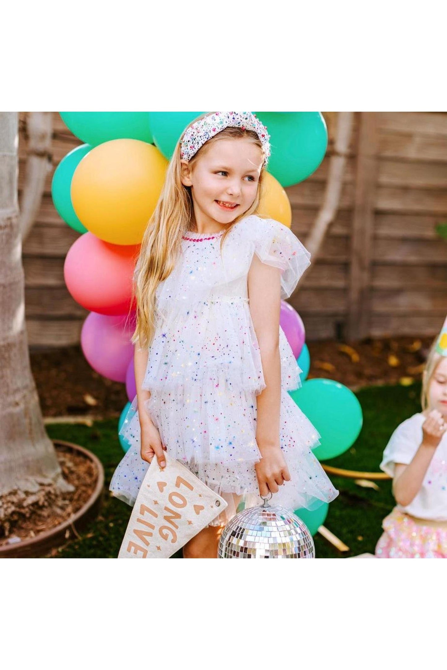 White Sparkler Foil Cake Dress