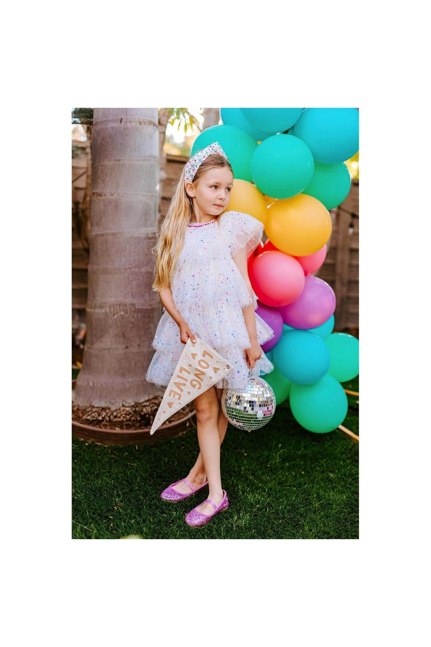 White Sparkler Foil Cake Dress