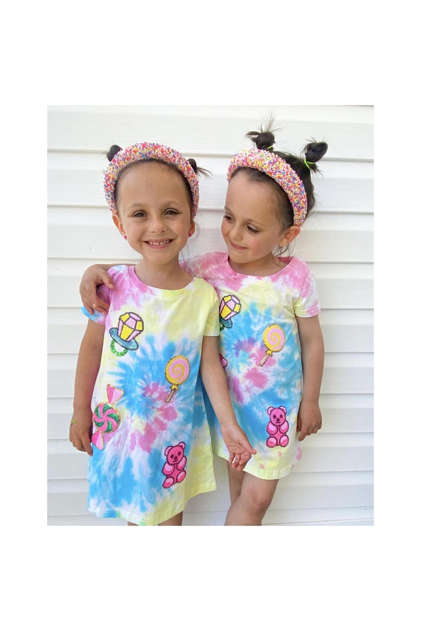 Candyland Sequin Patch Tie-Dye Dress