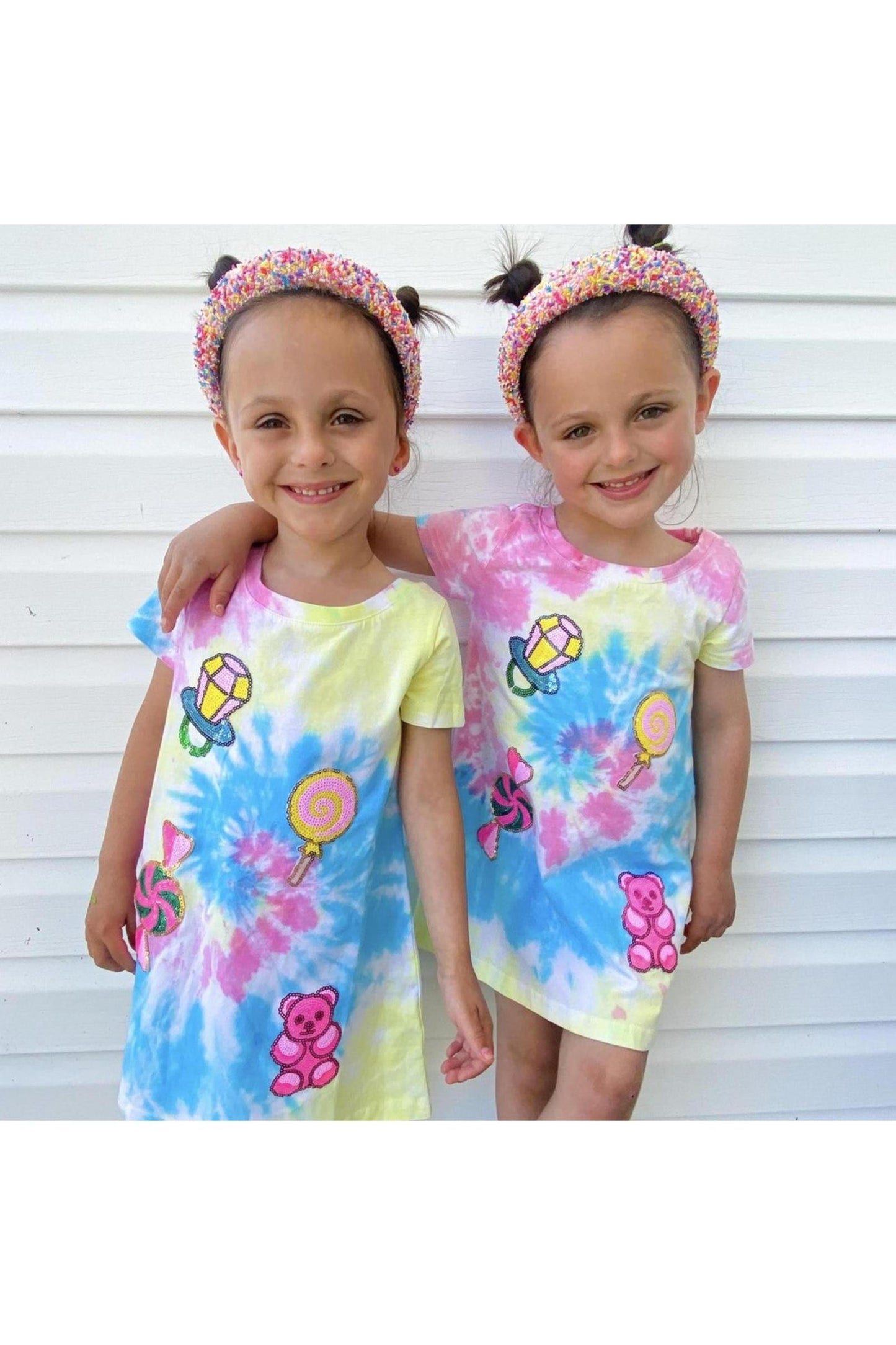 Candyland Sequin Patch Tie-Dye Dress