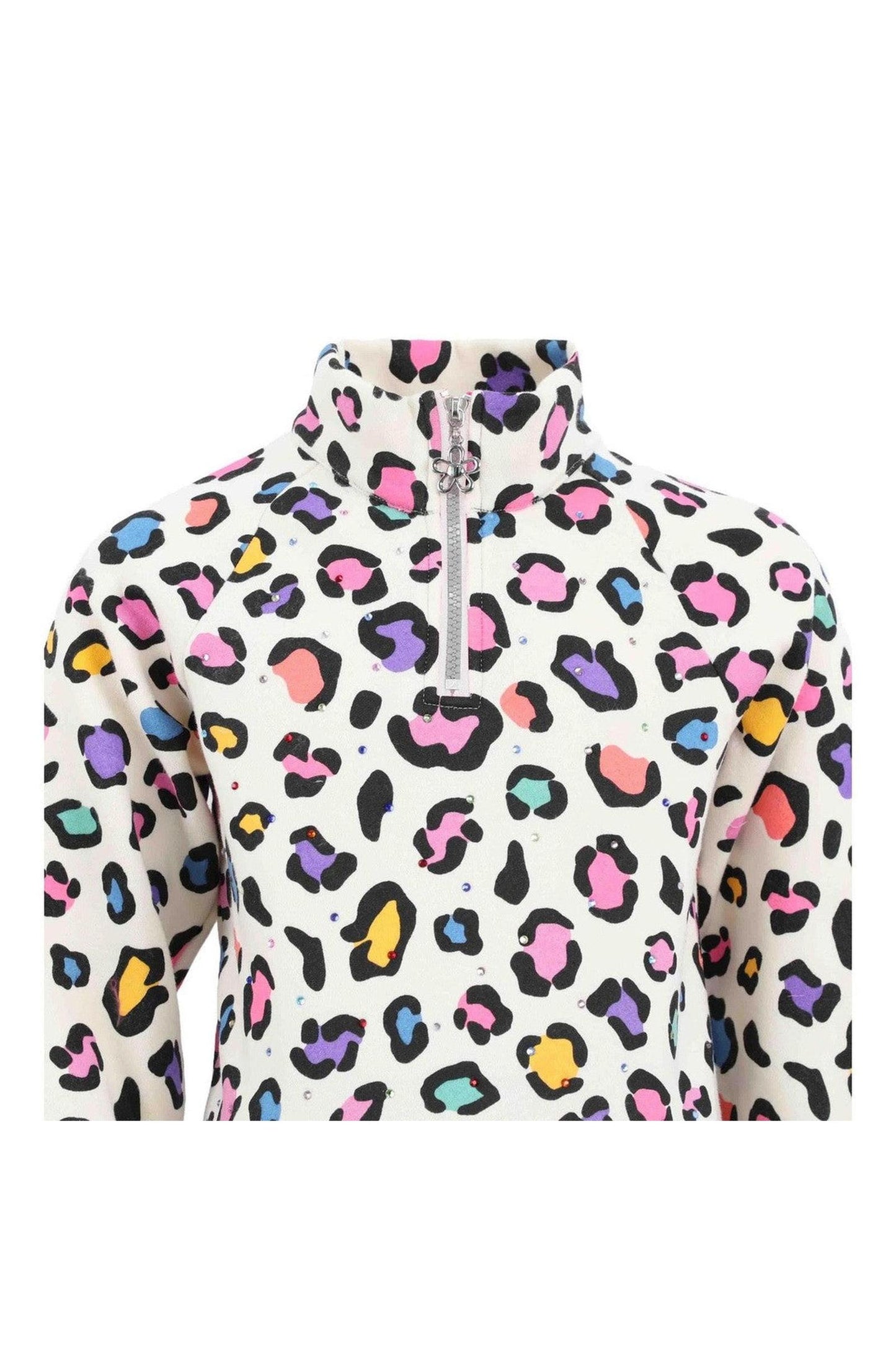Leopard Gem 3/4 Zip Crewneck