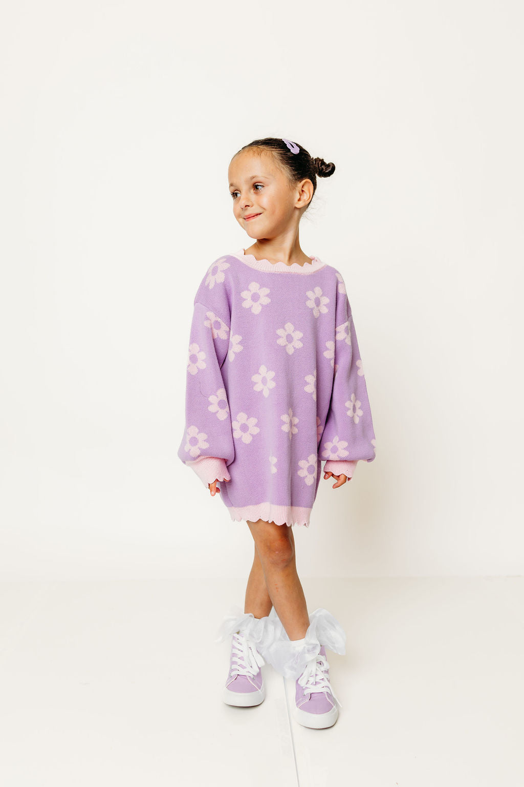 Lavender Daisy Knit Dress (PREORDER)
