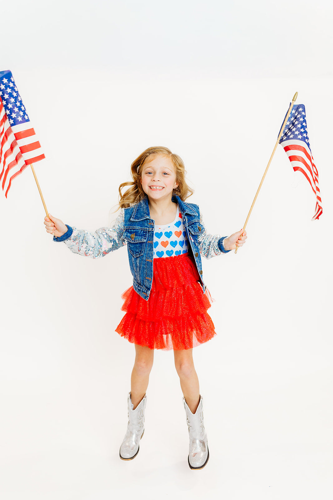 Sparkly Red, White & Blue Tulle Dress
