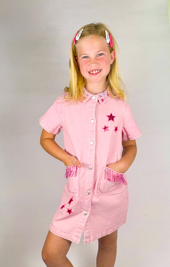 Pink Denim Dress