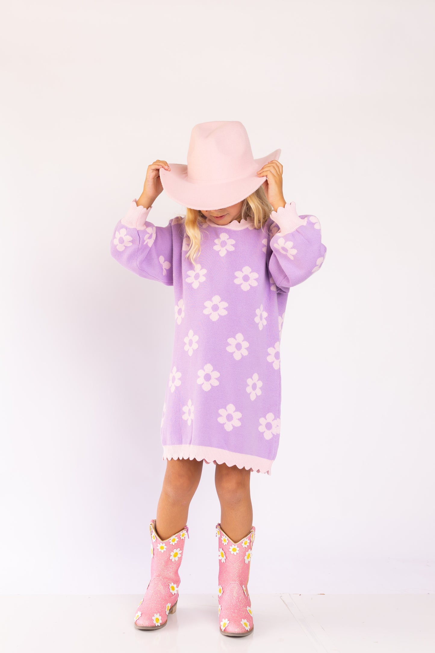 Lavender Daisy Knit Dress (PREORDER!!)