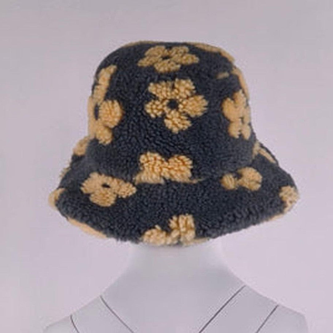 Toddler Sherpa Flower Bucket Hat