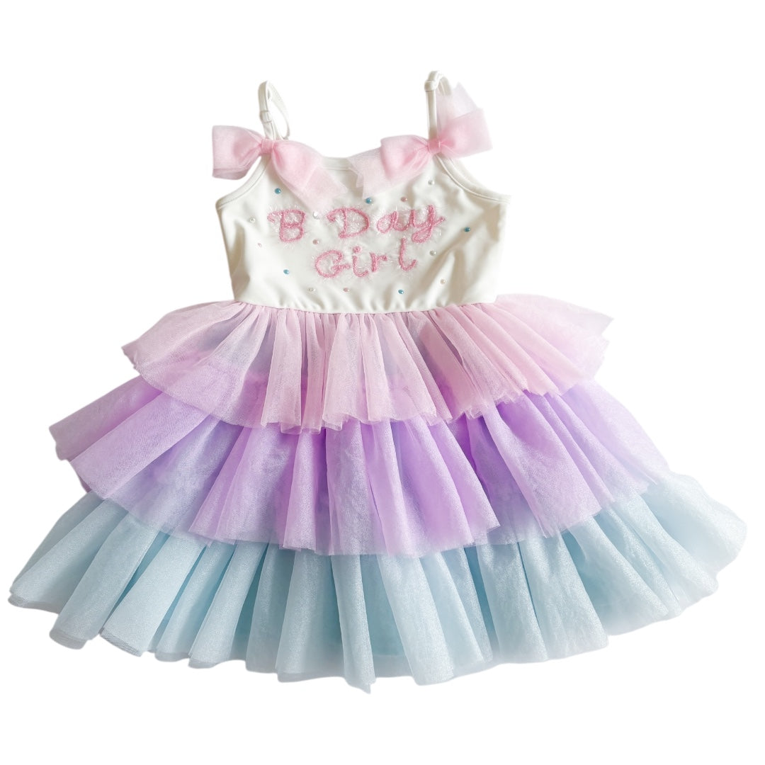 "B'Day Girl" Spaghetti Strap Tulle Dress