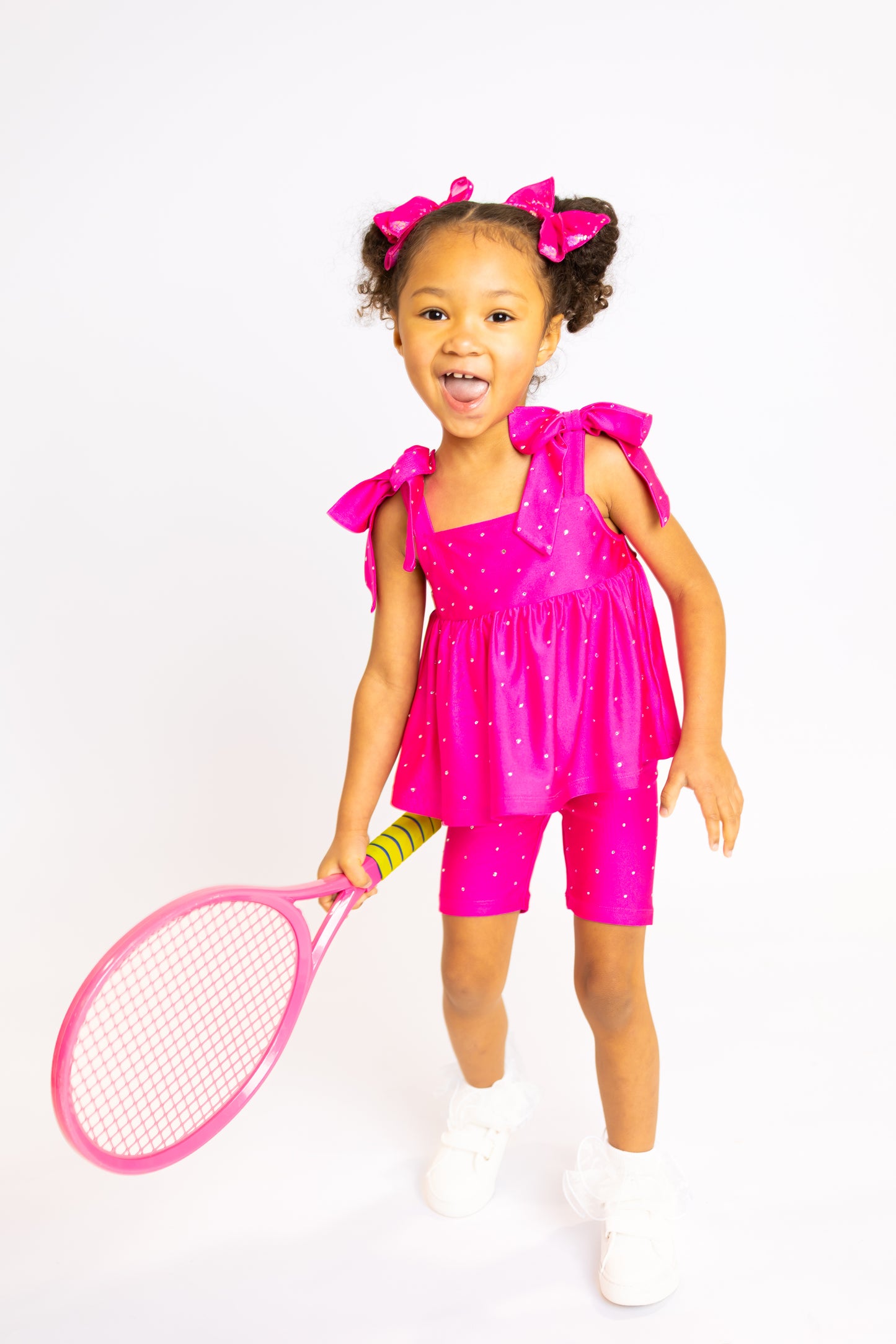 Magenta Bow Two-Piece Athletic Gem Set