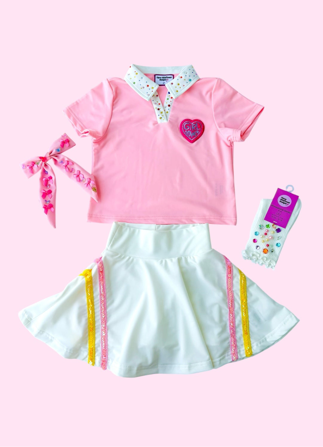 Girl Power Athletic Top and Skort Set