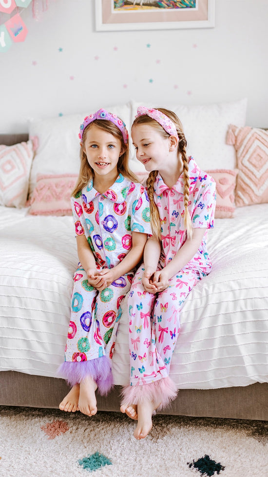 Bow and Butterfly Print Bamboo Feather PJs
