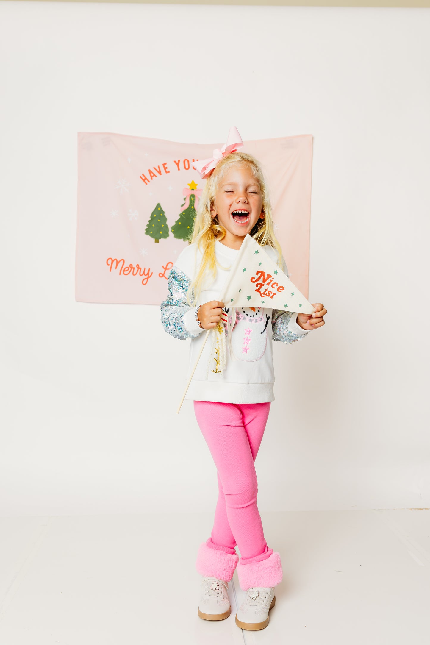 Snowman Sequin Sleeve Crewneck (PREORDER)