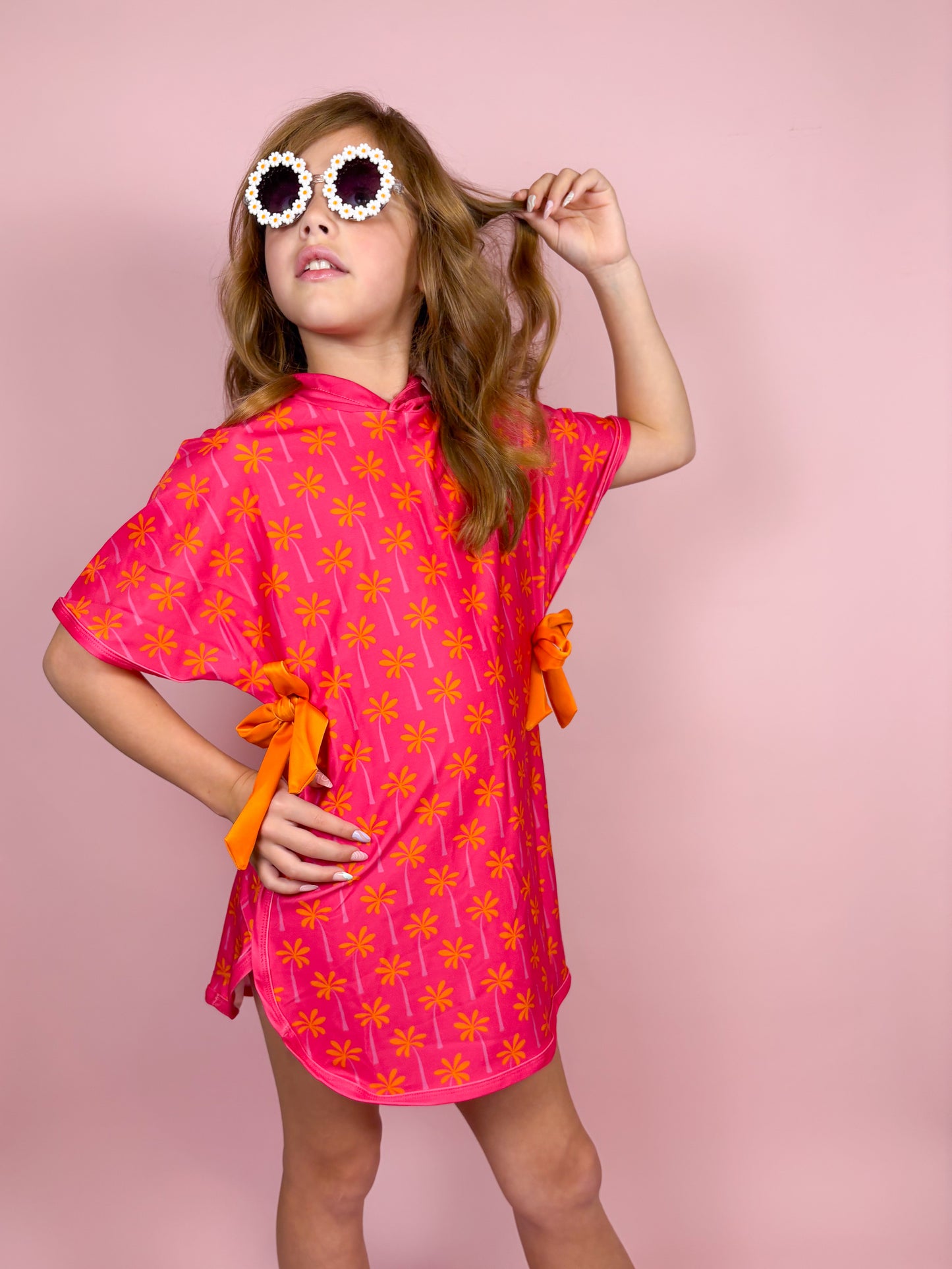 Palm Tree Hooded Beach Poncho