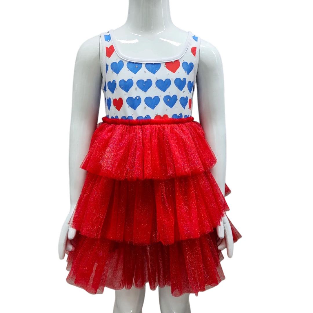 Sparkly Red, White & Blue Tulle Dress