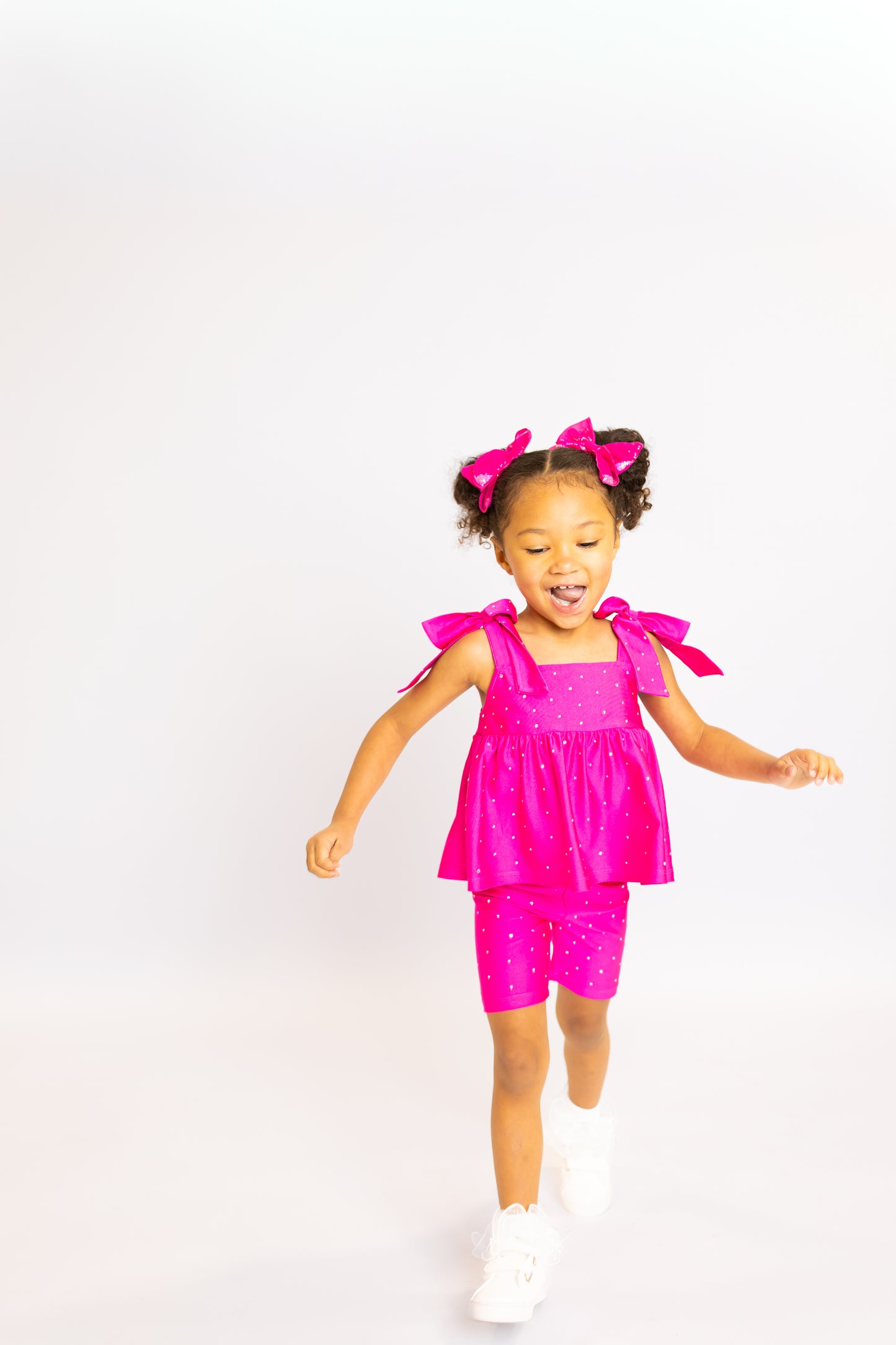 Magenta Bow Two-Piece Athletic Gem Set