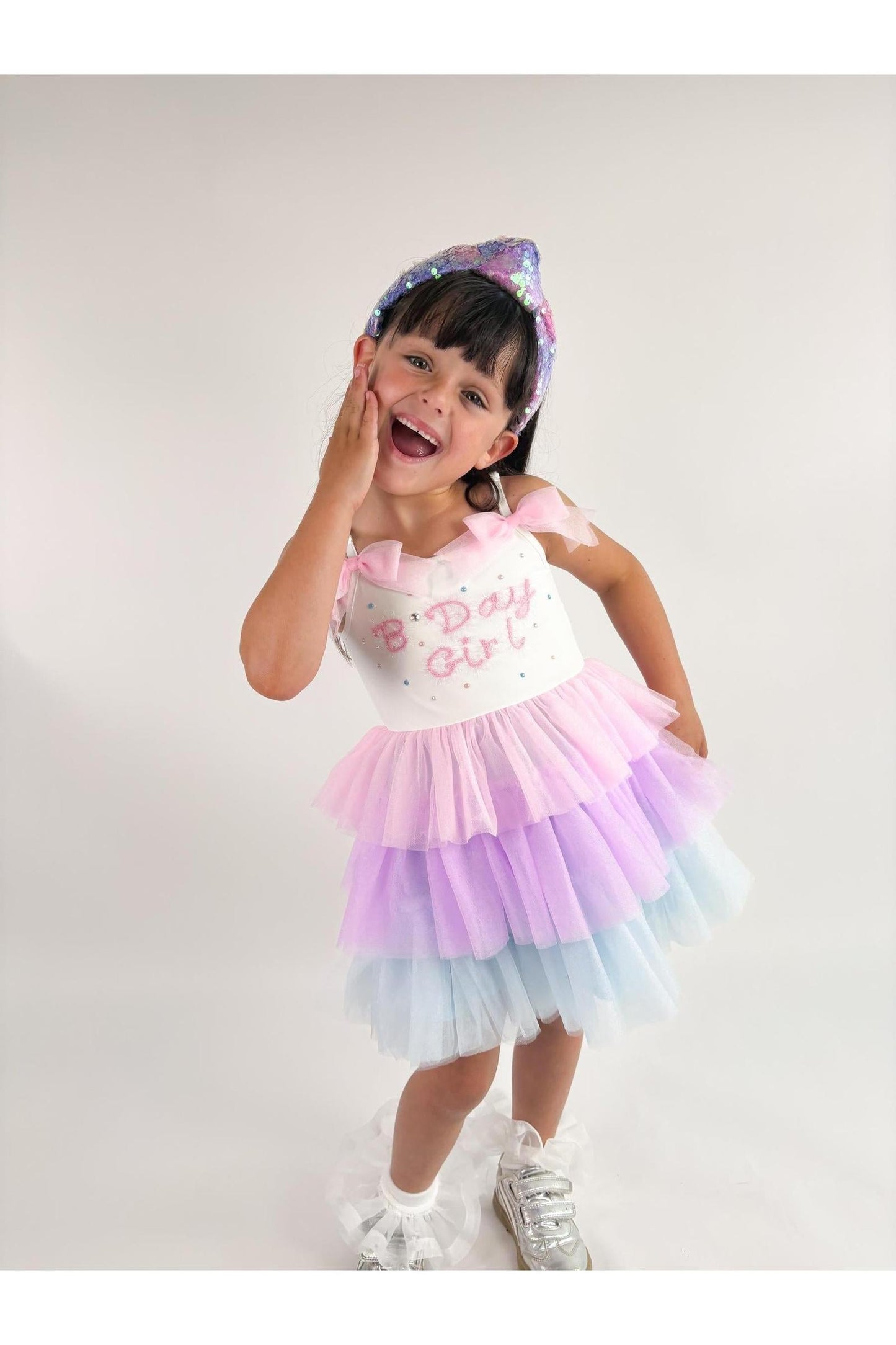 "B'Day Girl" Spaghetti Strap Tulle Dress