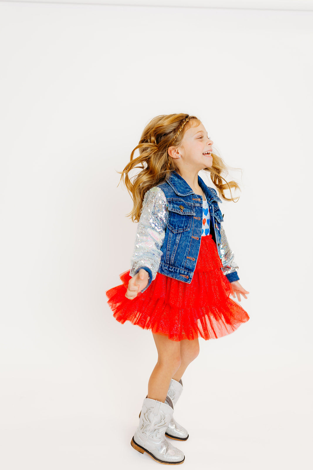 Sparkly Red, White & Blue Tulle Dress