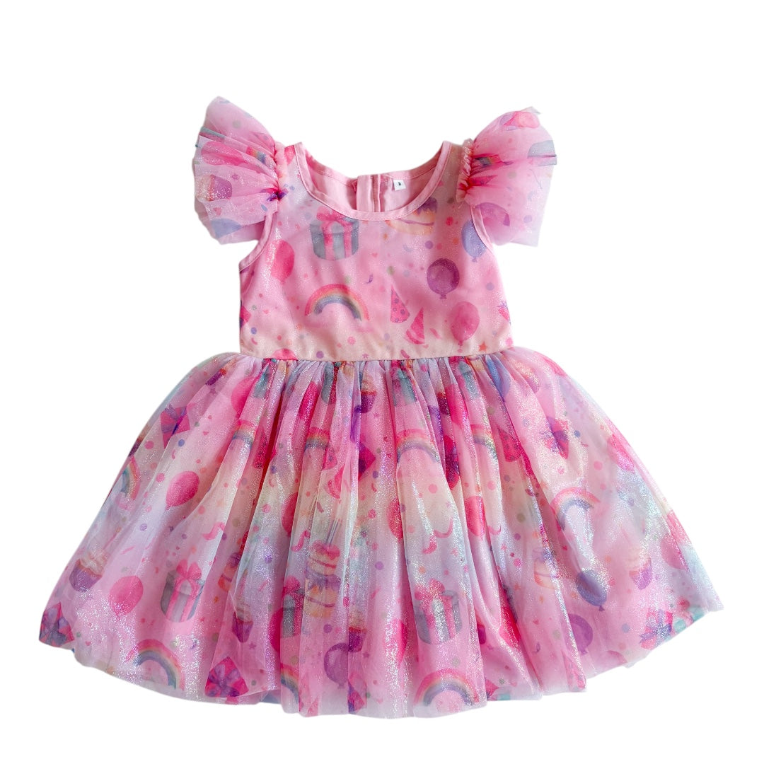 Birthday Print Tulle Dress