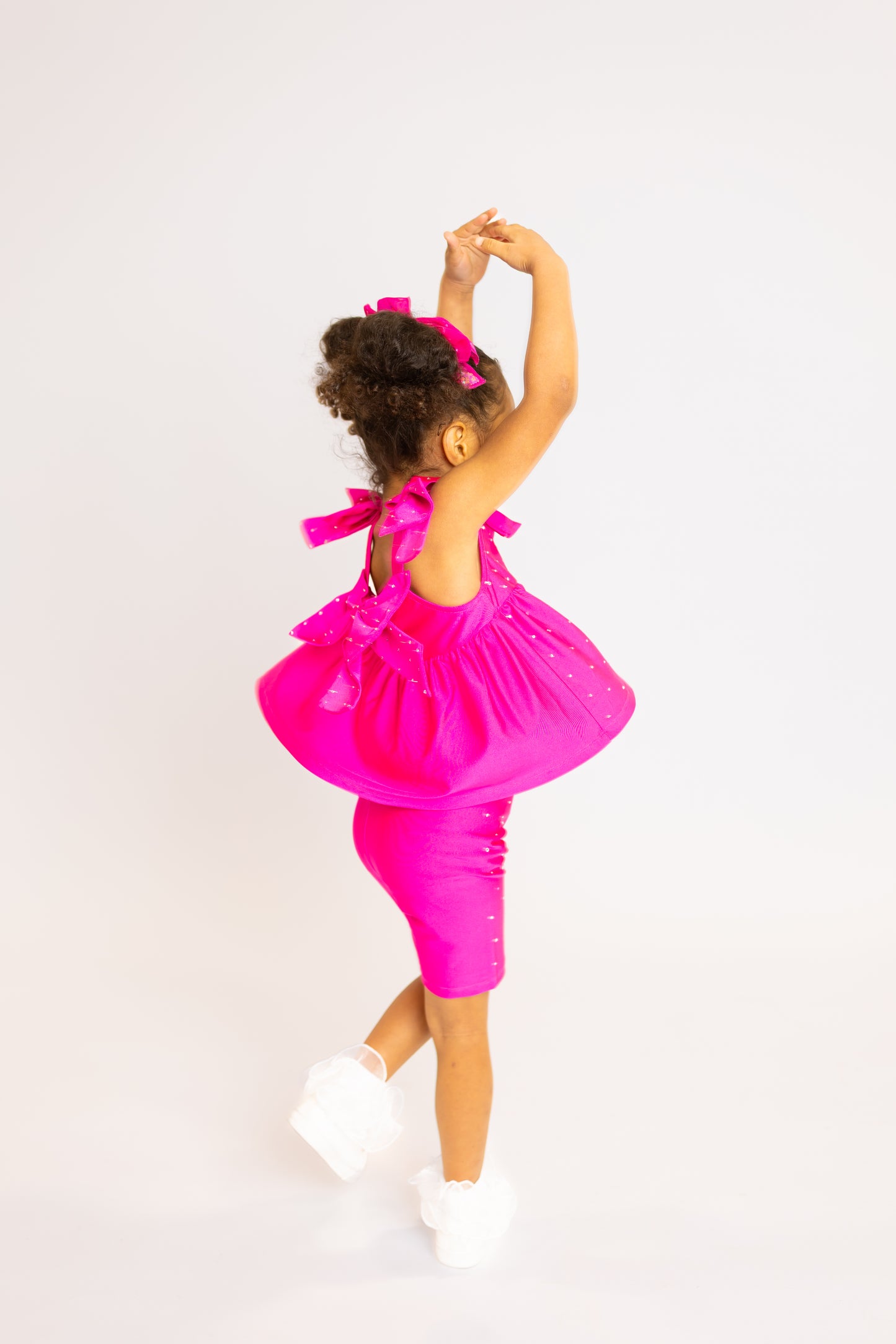 Magenta Bow Two-Piece Athletic Gem Set