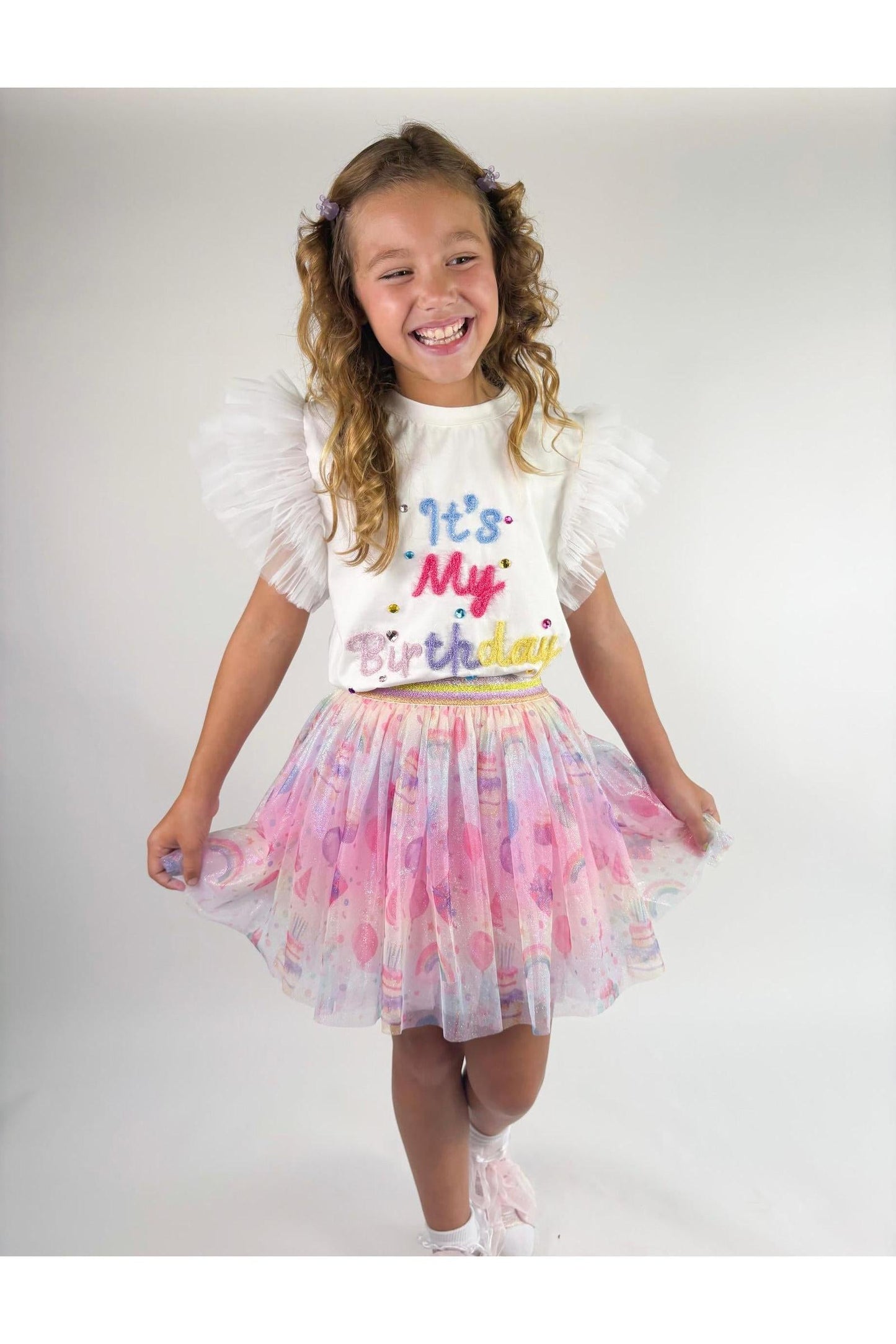 Birthday Print Tulle Skirt