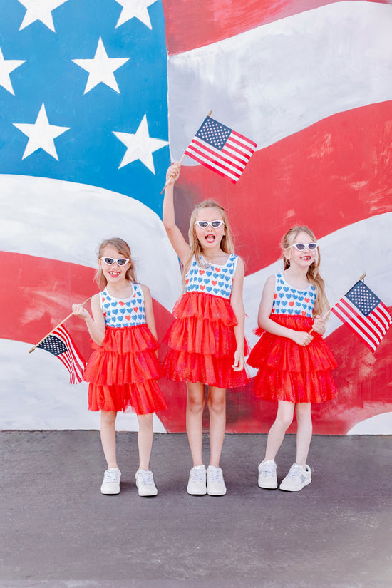 Sparkly Red, White & Blue Tulle Dress