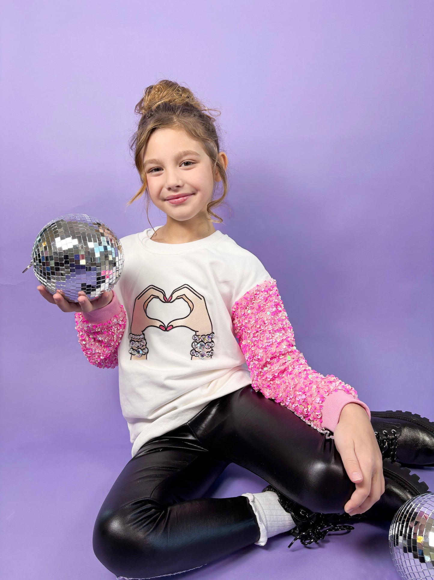 Lover Patched Sequins Crewneck