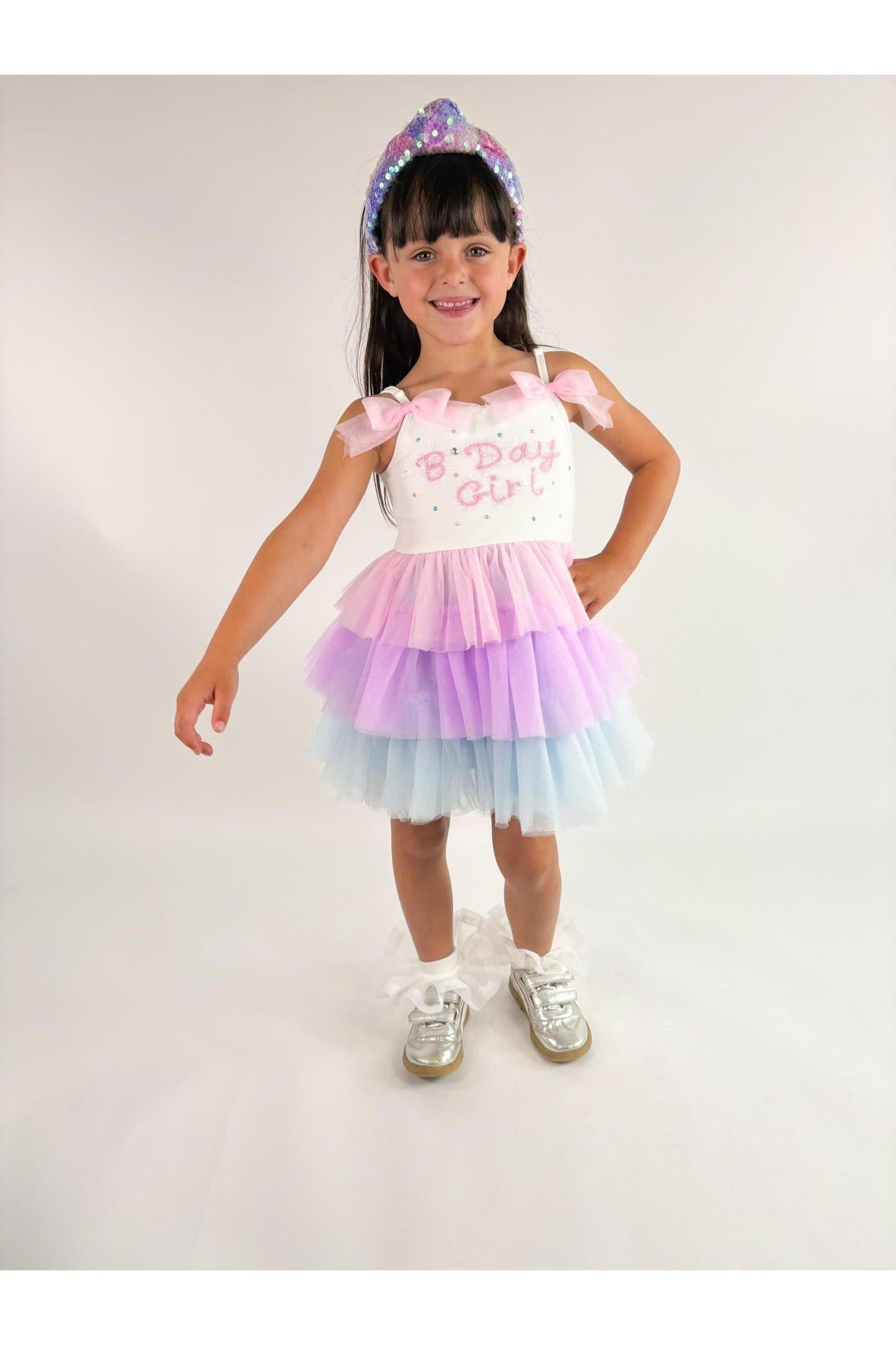 "B'Day Girl" Spaghetti Strap Tulle Dress