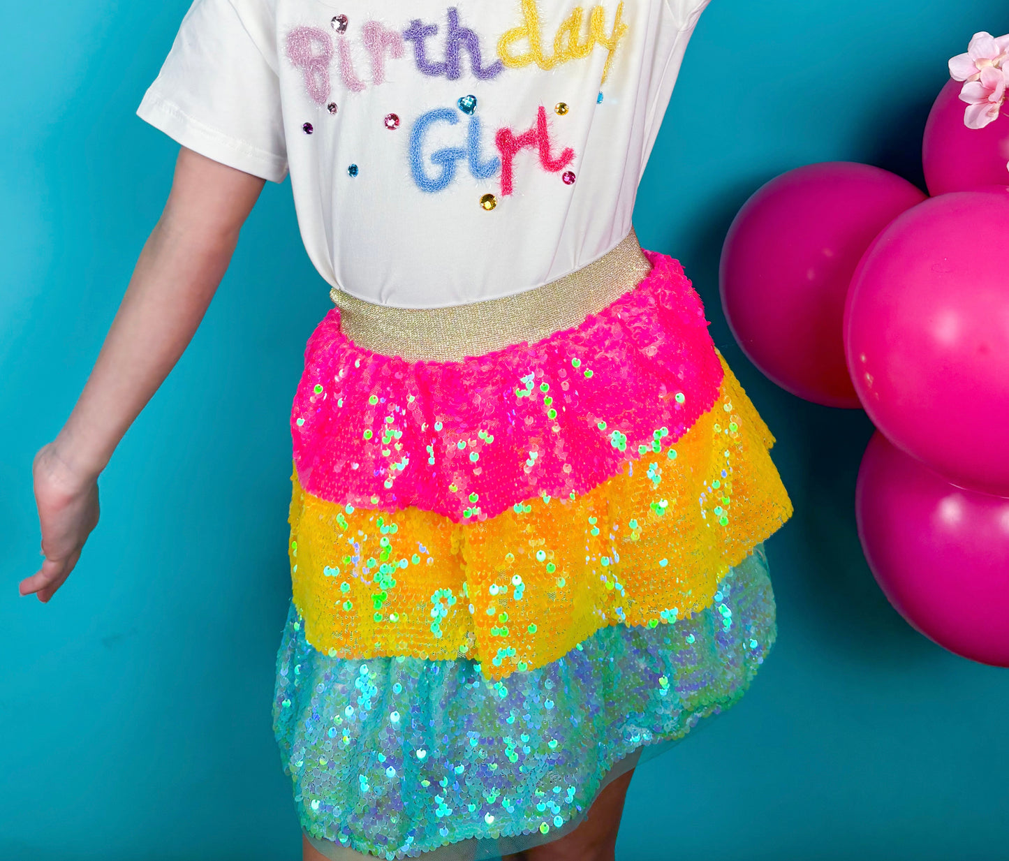 Neon Sequins Skirt