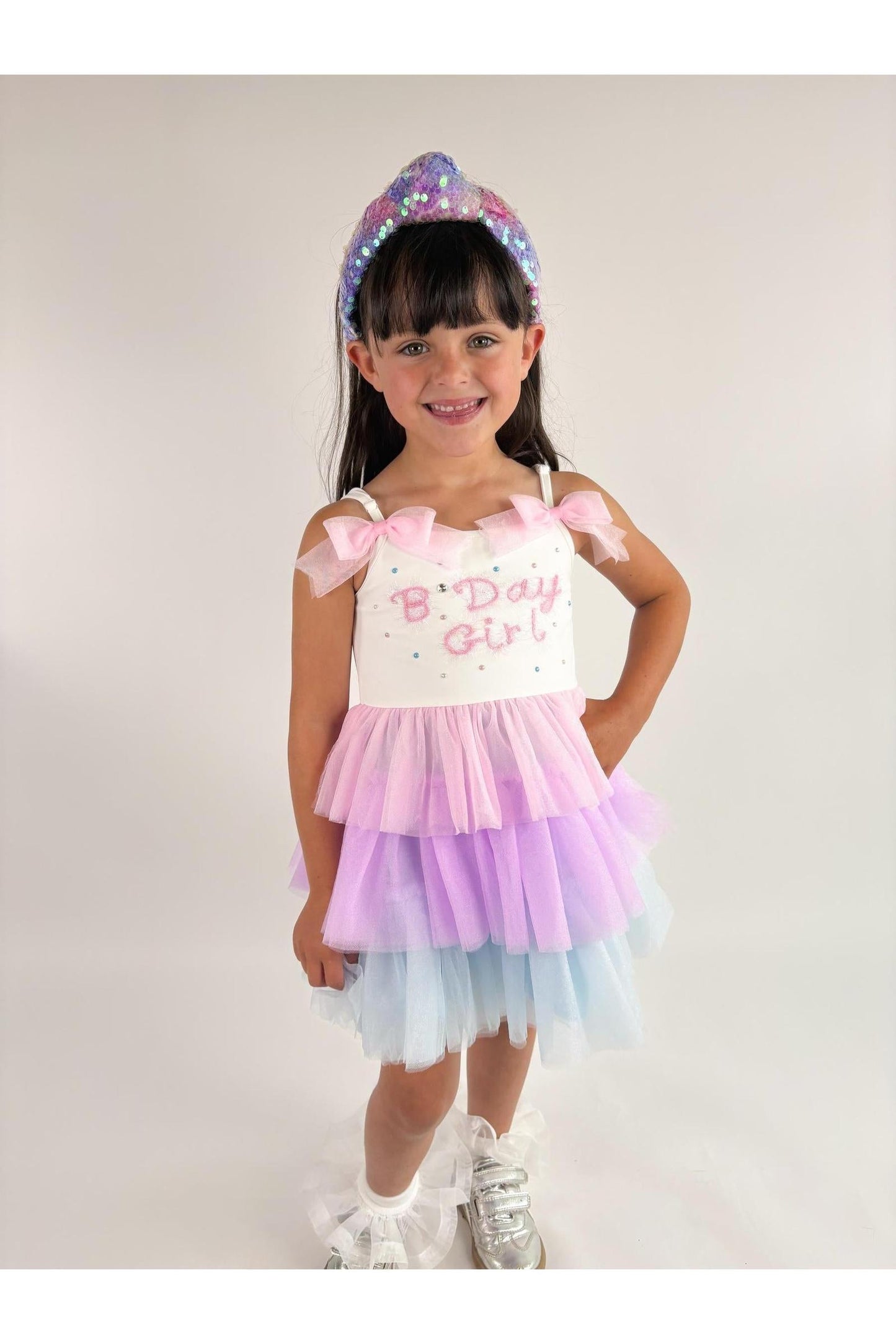 "B'Day Girl" Spaghetti Strap Tulle Dress