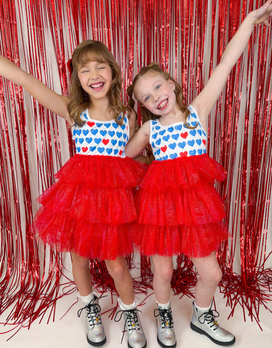Sparkly Red, White & Blue Tulle Dress