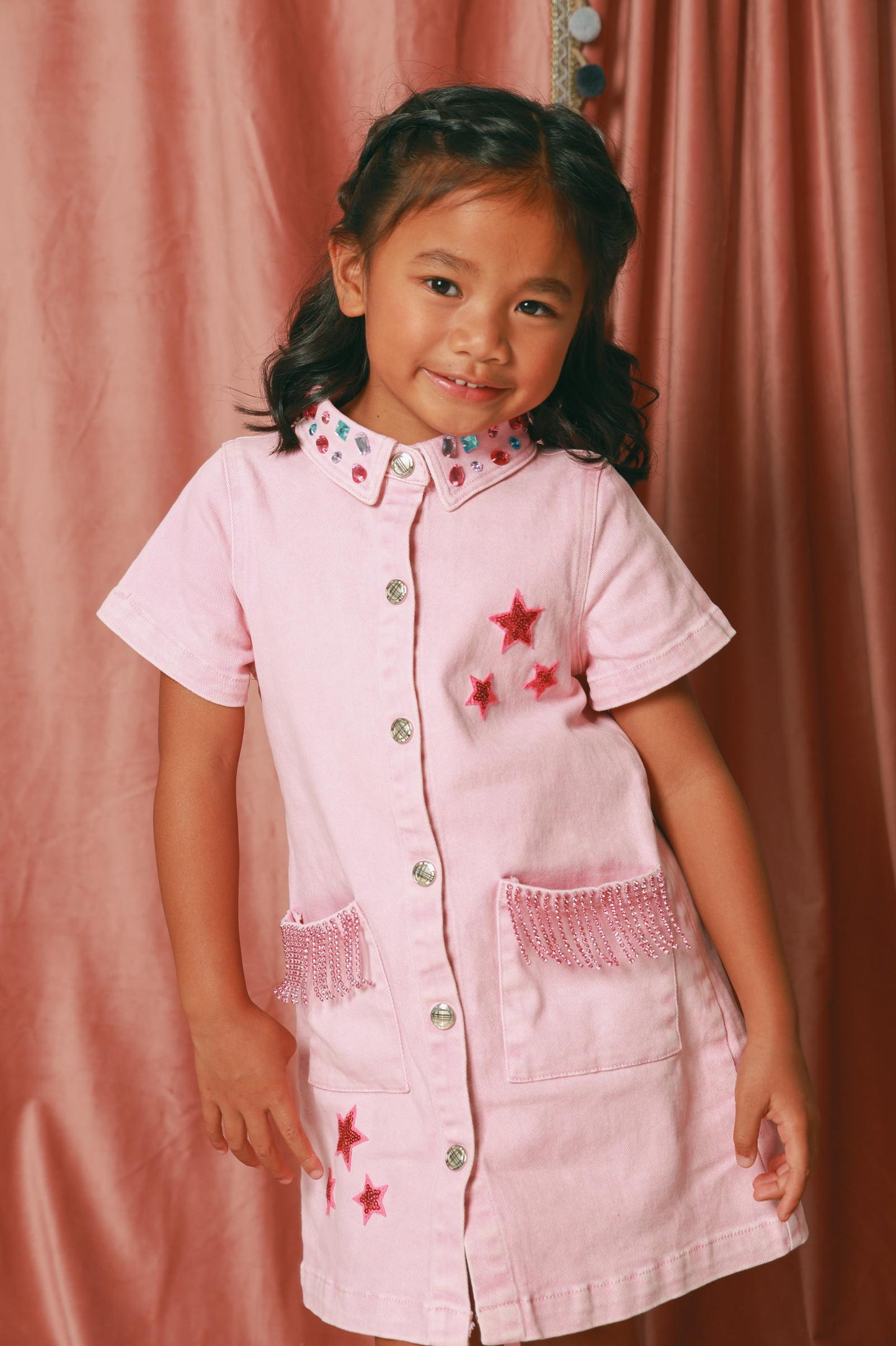 Pink Denim Dress