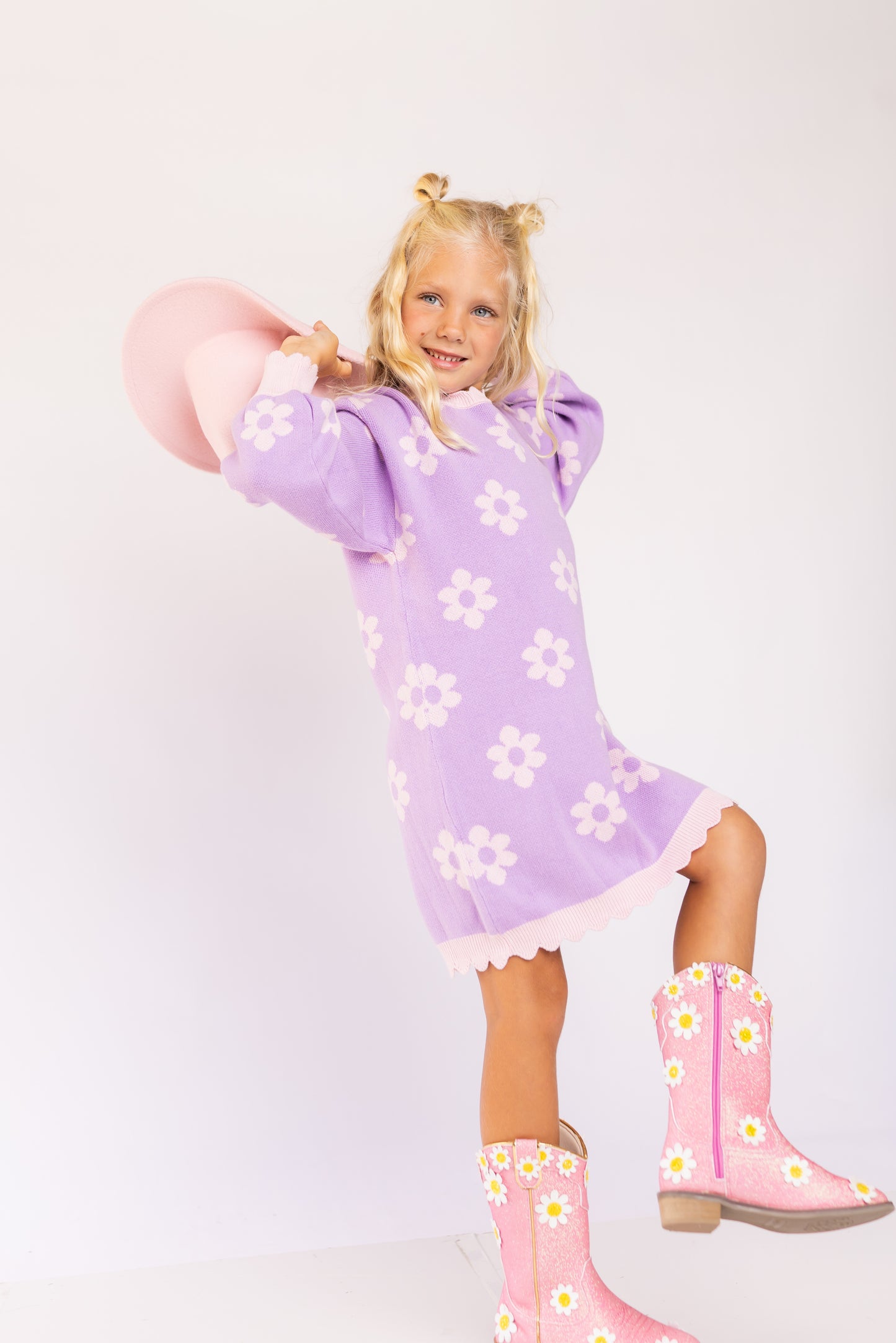 Lavender Daisy Knit Dress (PREORDER!!)
