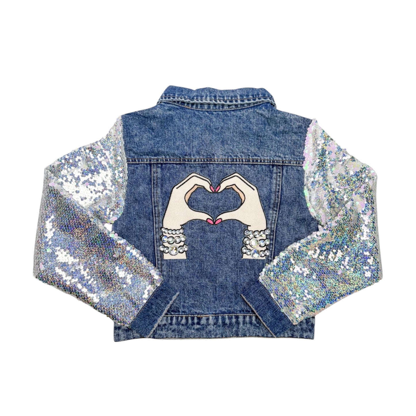 Lover Patched Sequins Denim Jacket (PRE-ORDER)