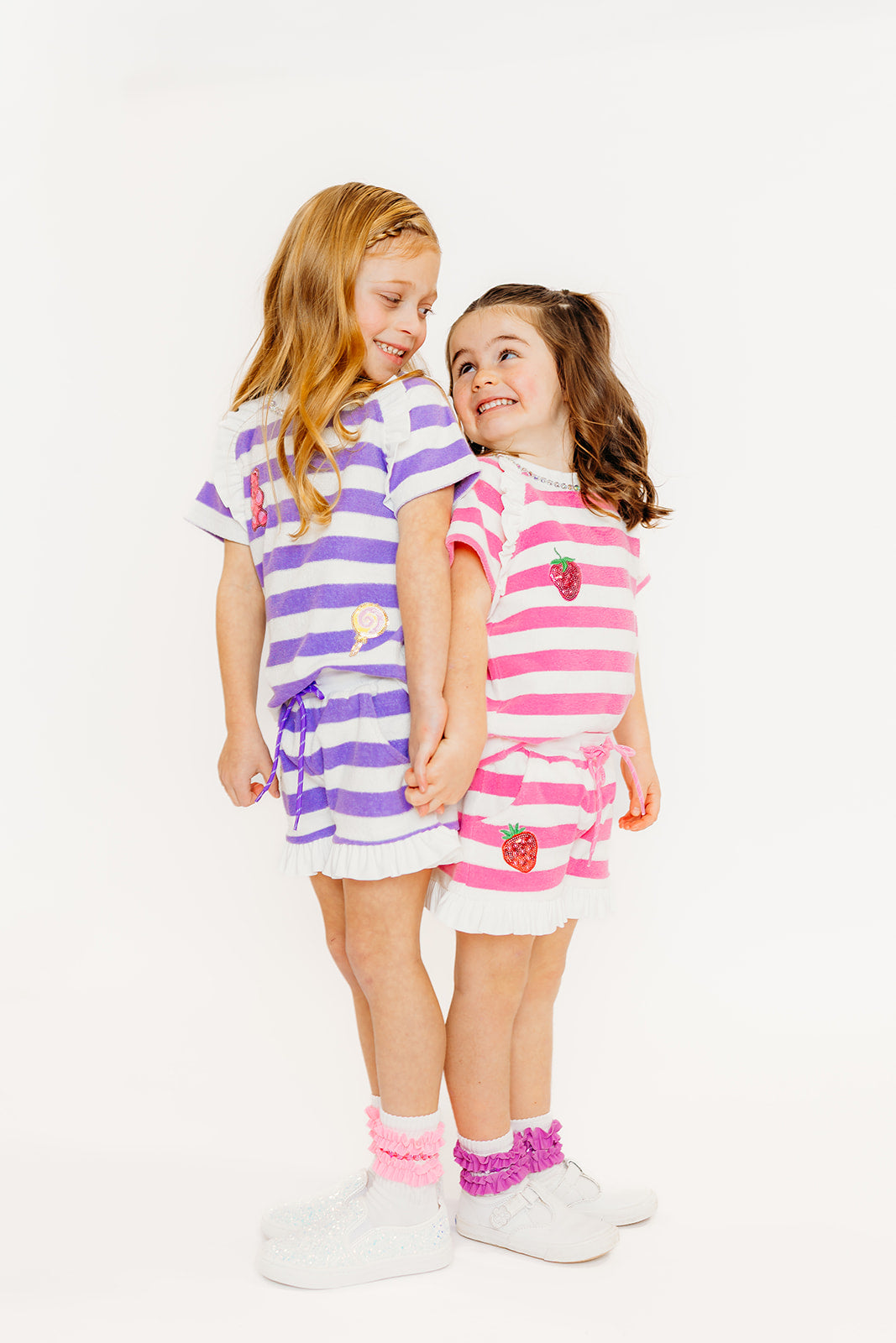 Pink Stripe Terry Cloth Strawberry Set