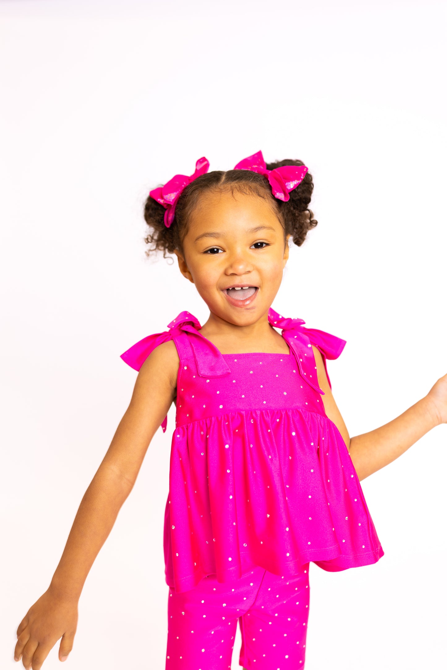 Magenta Bow Two-Piece Athletic Gem Set