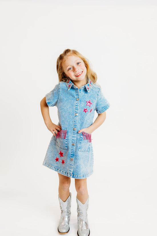 Dolly Denim Dress – Three Wildflower Designs