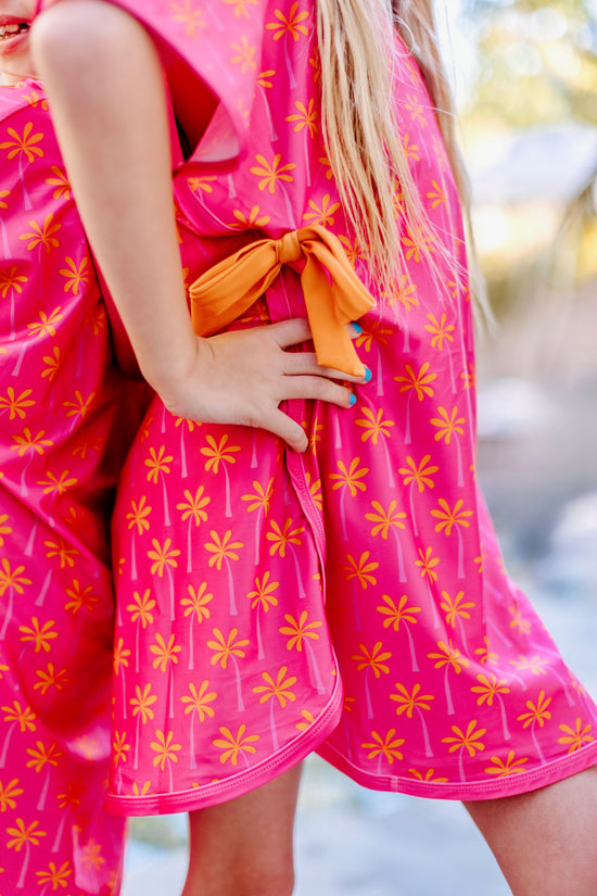 Palm Tree Hooded Beach Poncho