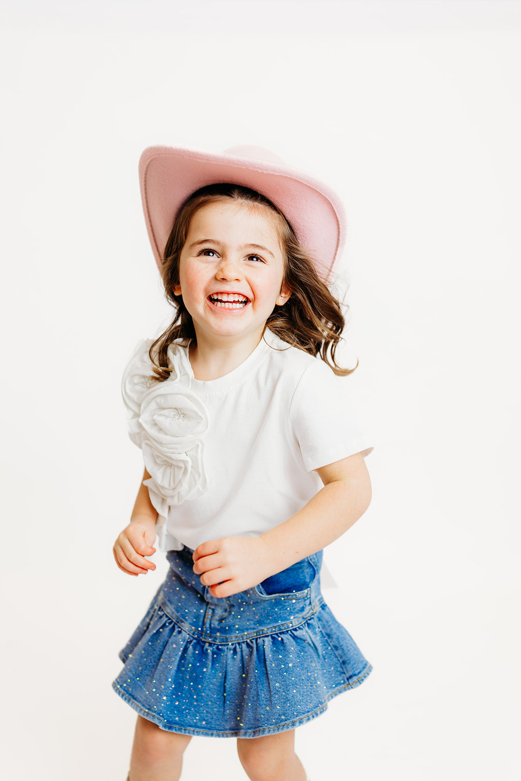 White Flower Ruffle Top